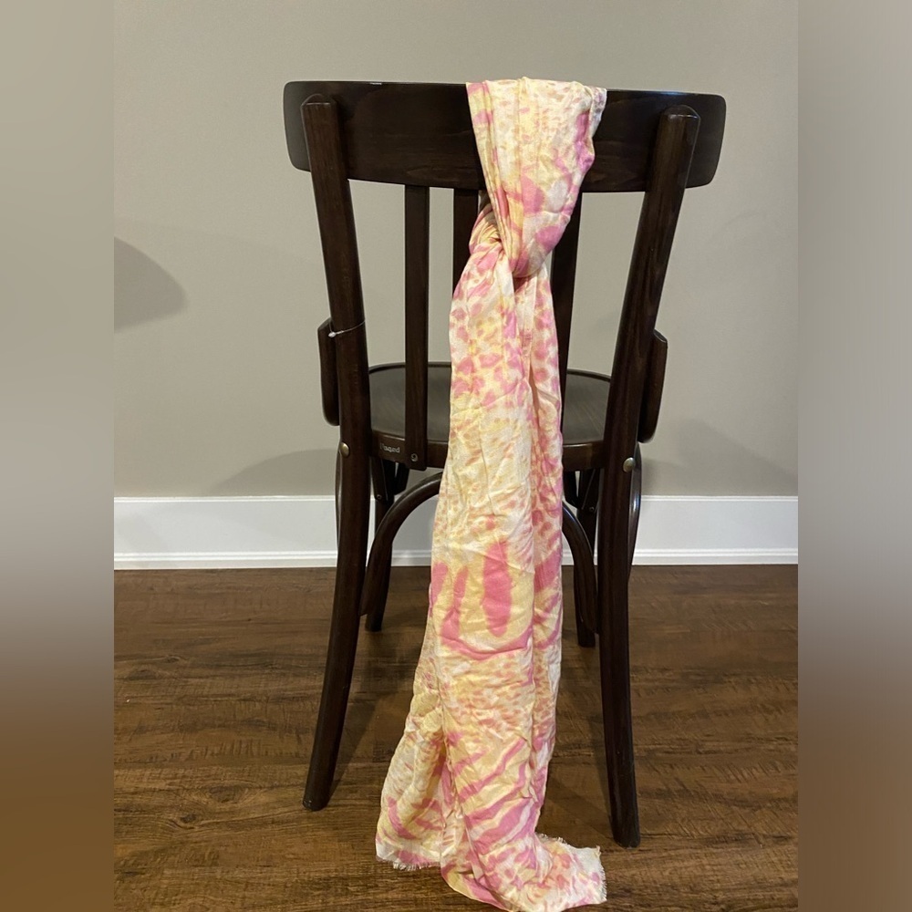 Venera Pink Yellow Abstract Leopard Animal Print 100% Modal Shawl Scarf Wrap